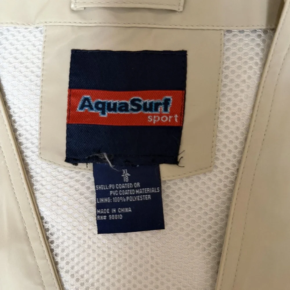 AquaSurf Sport Vest Mens XL Beige Utility Outdoor Multi Pocket Fishing Travel - Picture 4 of 6